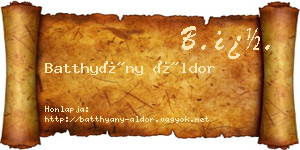 Batthyány Áldor névjegykártya